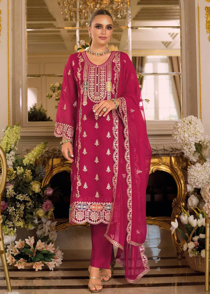 Sequins Embroidered Pant Style Suit