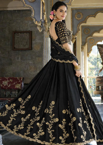 Black Embroidered Lehenga Choli