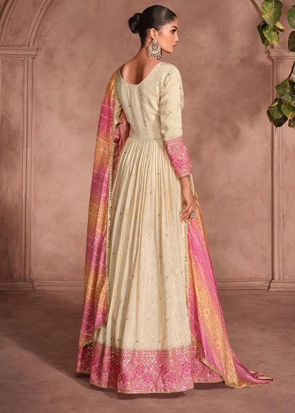 Viscose Printed and Embroidered Anarkali Gown Series
