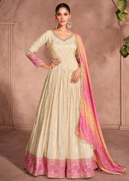 Viscose Printed and Embroidered Anarkali Gown Series