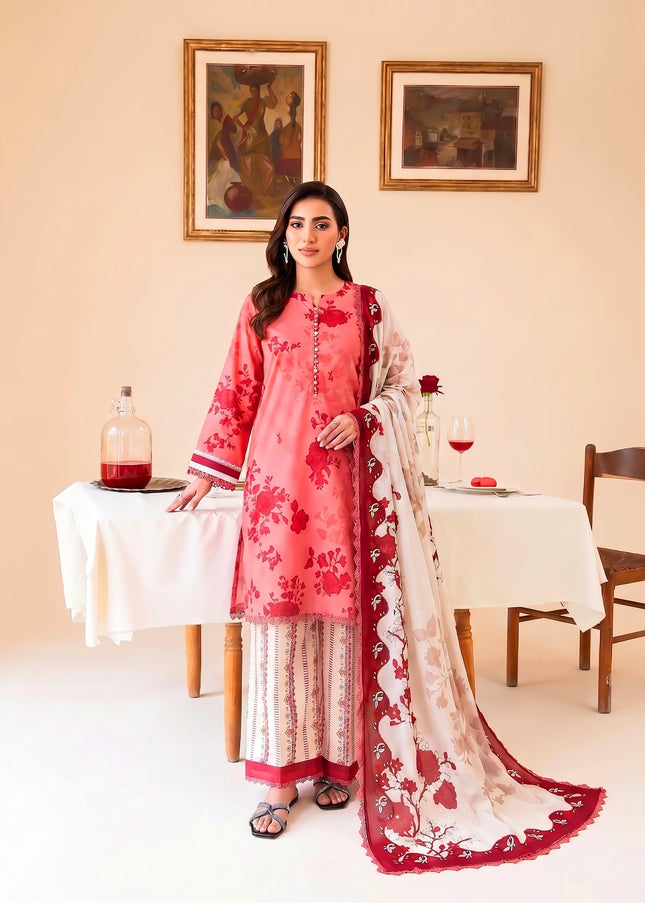Faiza Faisal | Fnf Prints 2 - Coral Rose