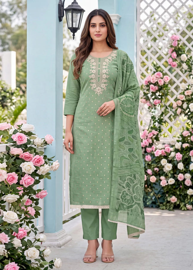 Modal Butti Cotton Printed and Embroidered Pant Style Suit Series