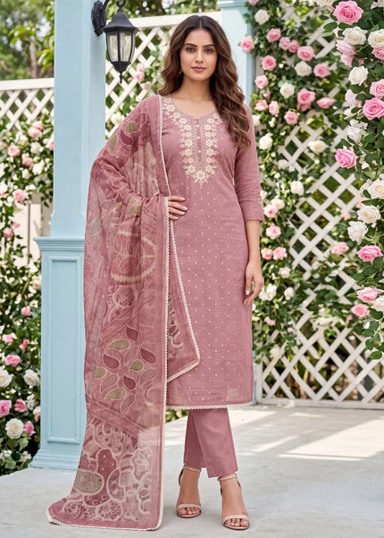 Modal Butti Cotton Printed and Embroidered Pant Style Suit Series