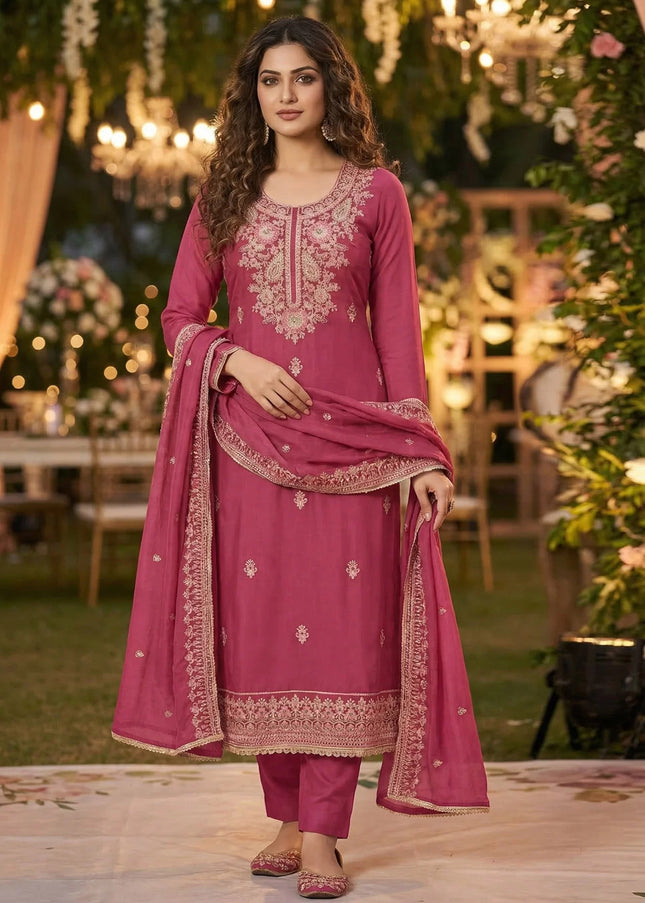 Silk Embroidered Pant Style Suit Series
