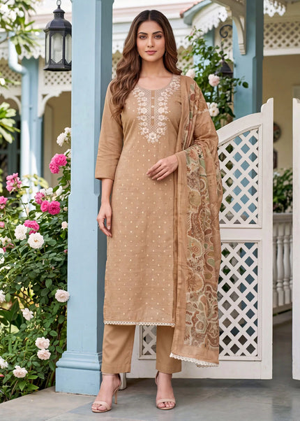 Modal Butti Cotton Printed and Embroidered Pant Style Suit Series