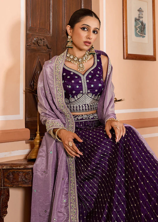 Purple Embroidered Lehenga Choli