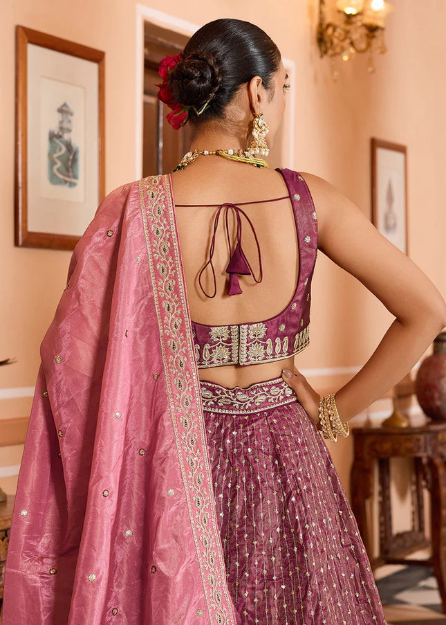 Pink Embroidered Lehenga Choli