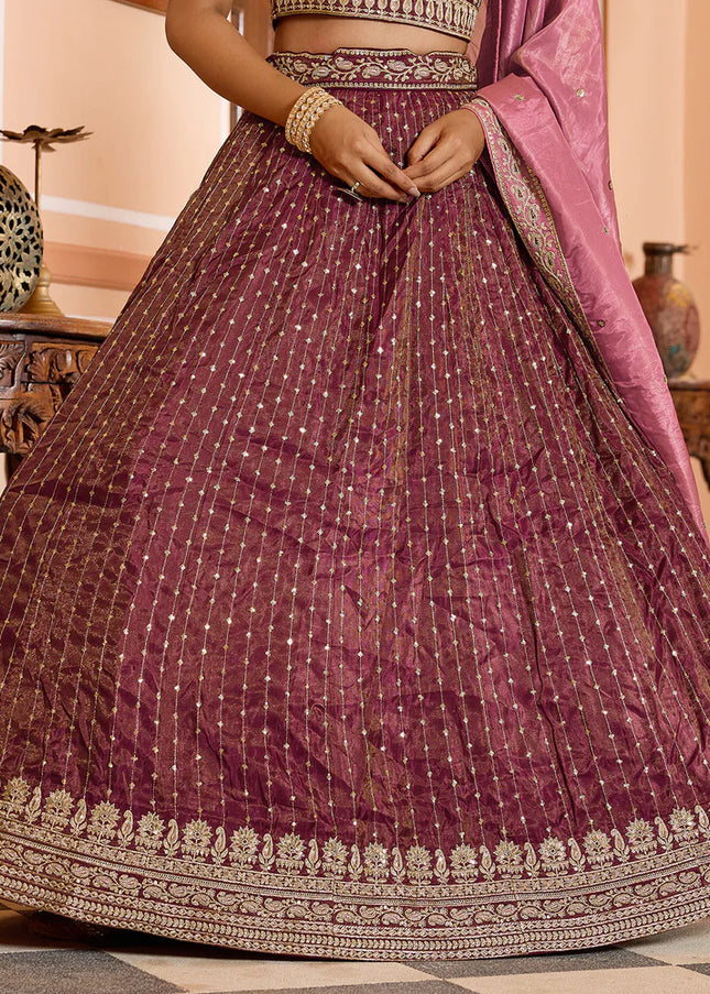 Pink Embroidered Lehenga Choli
