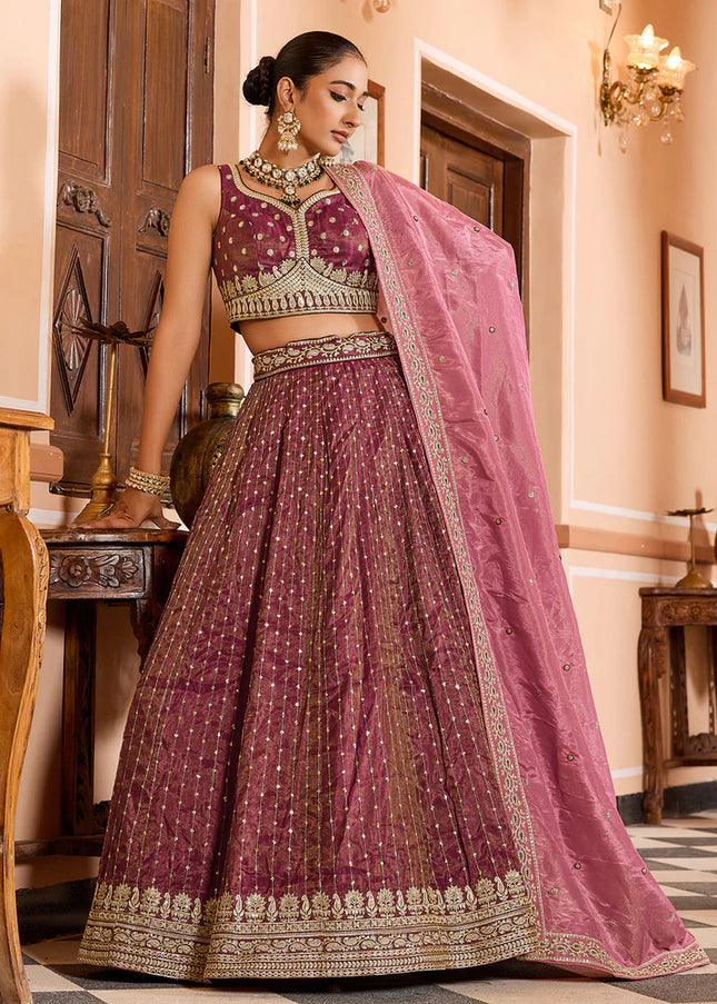 Pink Embroidered Lehenga Choli
