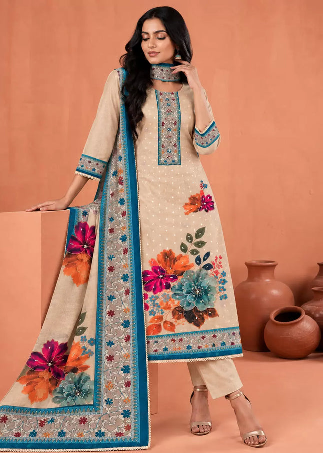 Cotton Printed and Embroidered Pant Style Suit Series