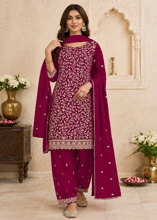 Gerogette Embroidered Pant Style Suit Series