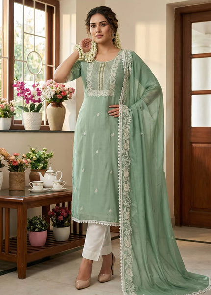 Cotton Embroidered Pant Style Suit Series