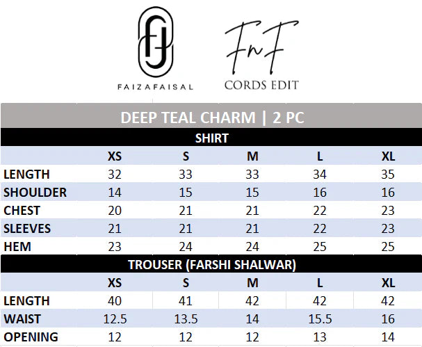 Faiza Faisal | Fnf Co-ord Edit - Deep Teal Charm