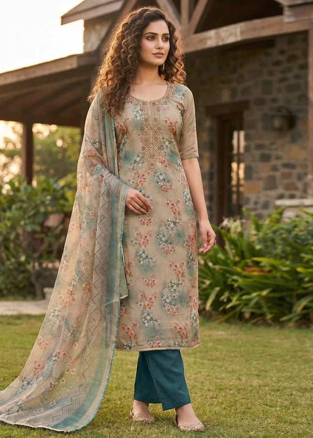 Viscose Printed and Embroidered Pant Style Suit Series