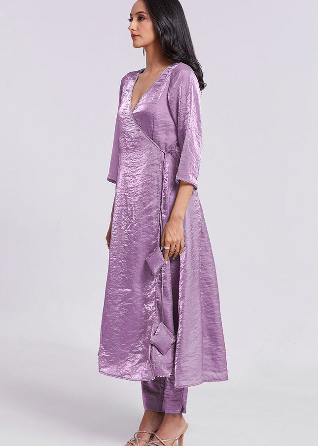 Lavender Embroidered Pant Suit