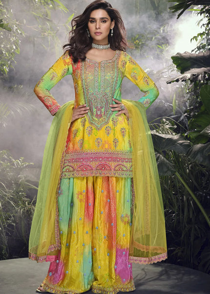 Multicolor Embroidered Sharara Suit