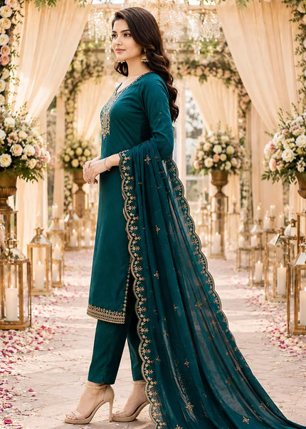 Cotton Blend embroidery Pant Style Suit Series