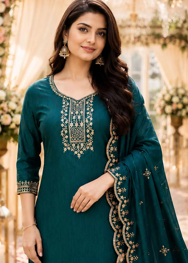 Cotton Blend embroidery Pant Style Suit Series