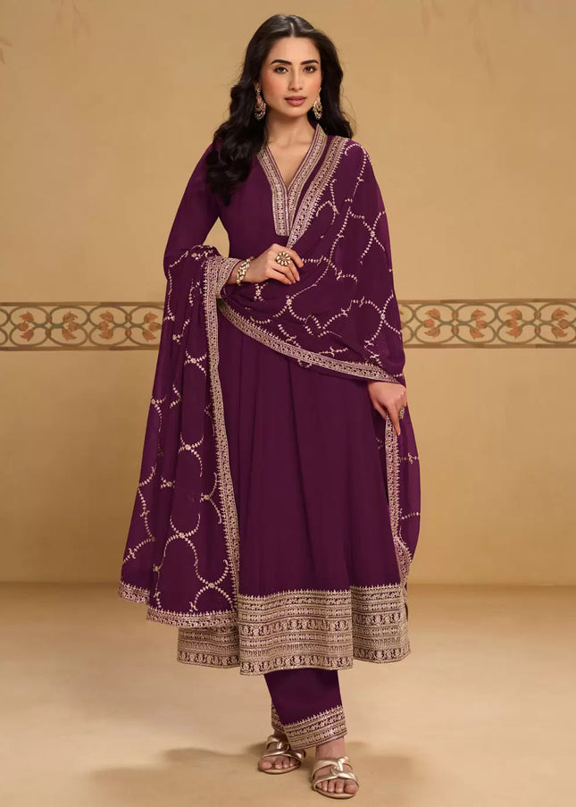 Georgette Embroidered Pant Style Suit Series