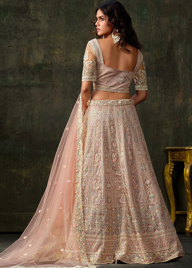 Pink Embroidered Lehenga Choli