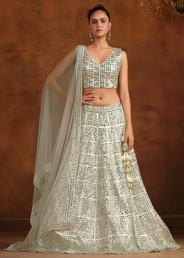 Offwhite Embroidered Lehenga Choli