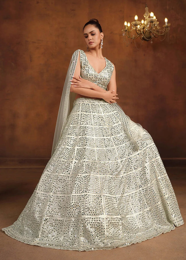 Offwhite Embroidered Lehenga Choli