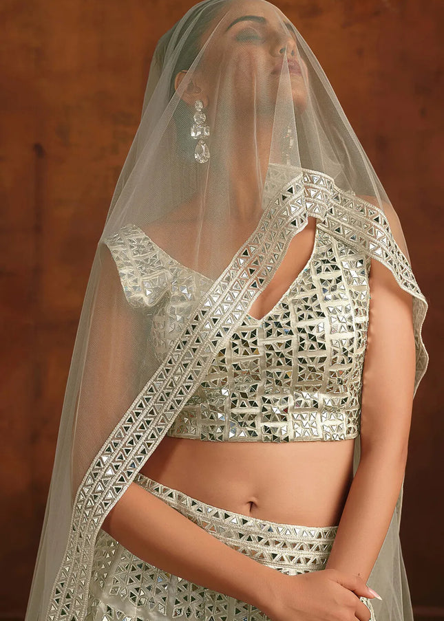 Offwhite Embroidered Lehenga Choli