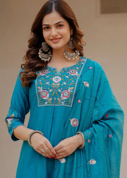 Viscose Mango Silk Embroidered Pant Style Suit Series