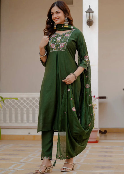 Viscose Mango Silk Embroidered Pant Style Suit Series