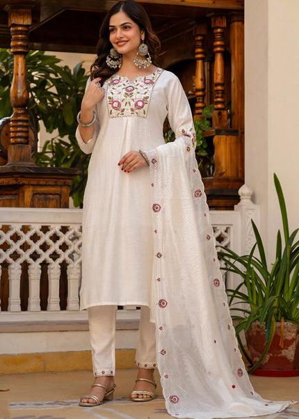 Viscose Mango Silk Embroidered Pant Style Suit Series