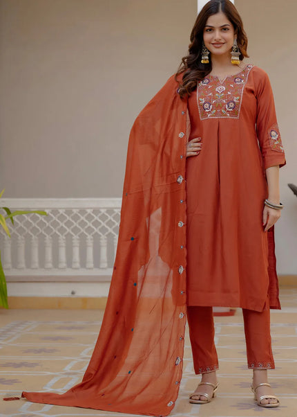 Viscose Mango Silk Embroidered Pant Style Suit Series