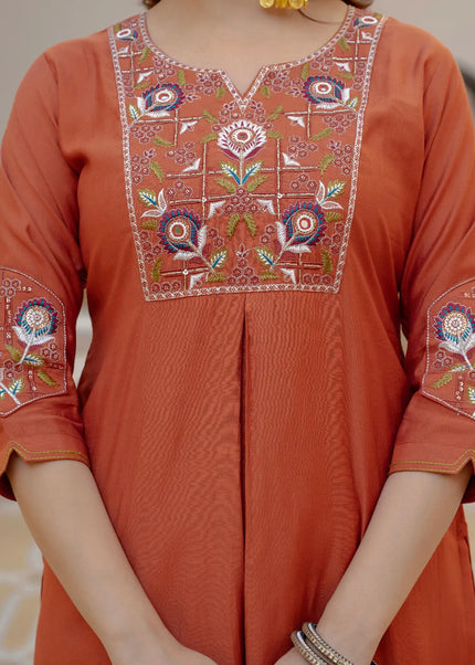 Viscose Mango Silk Embroidered Pant Style Suit Series