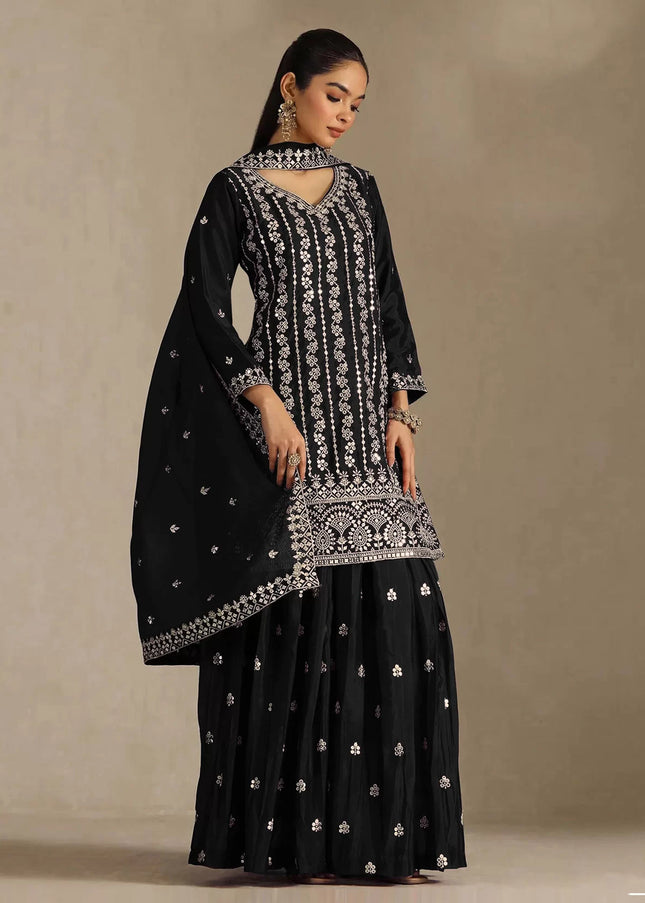 Chinnon Embroidered Sharara Suit Series