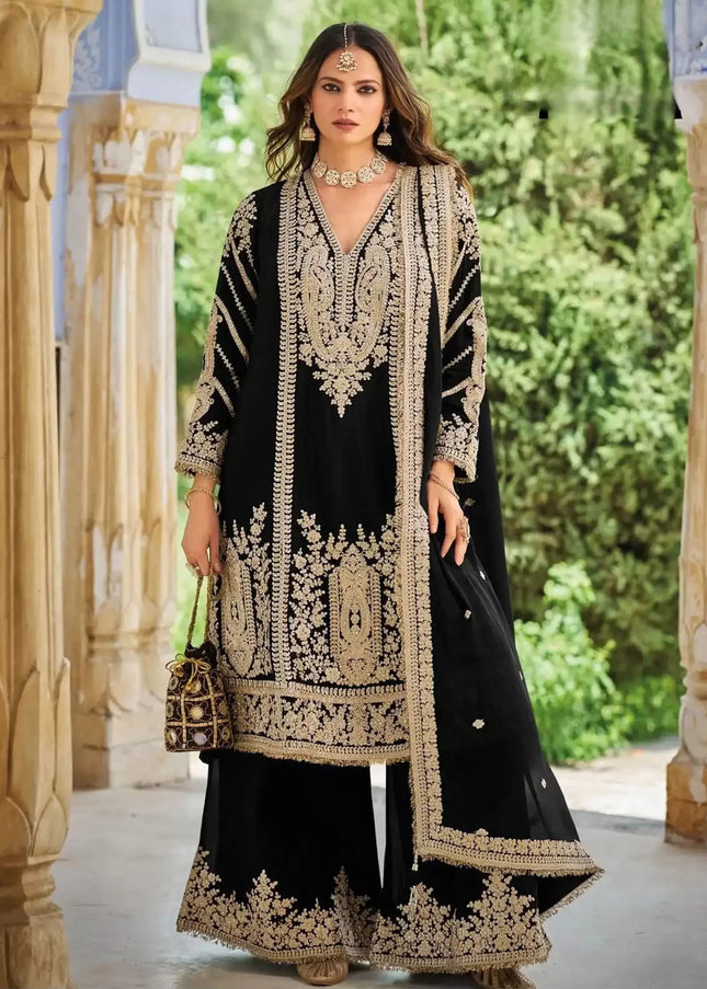 Chinnon Embroidered Sharara Suit Series