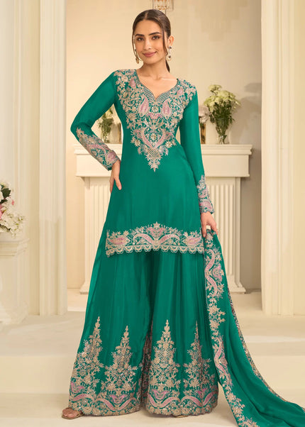 Chinnon Embroidered Sharara Suit Series