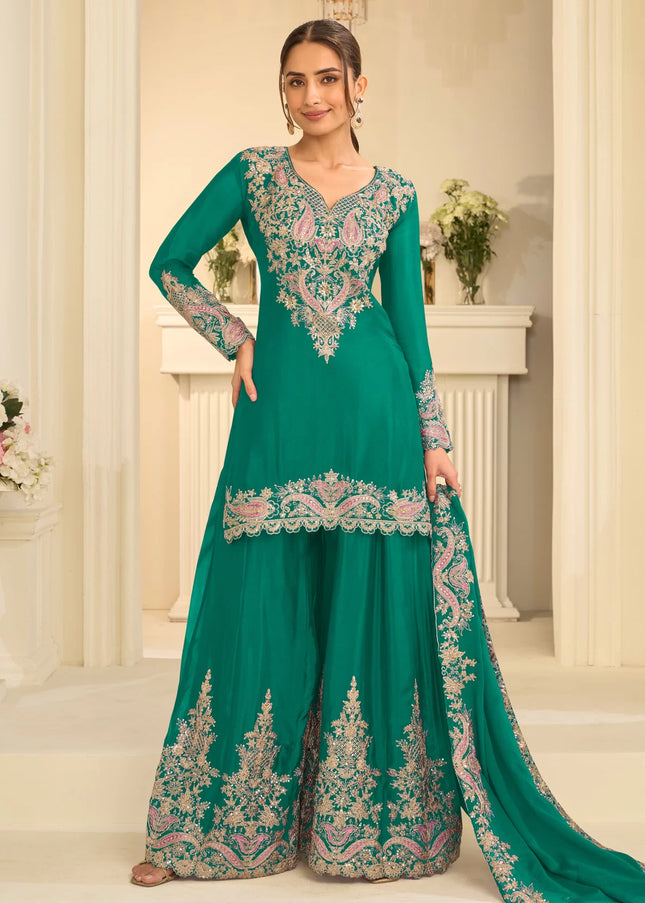 Chinnon Embroidered Sharara Suit Series