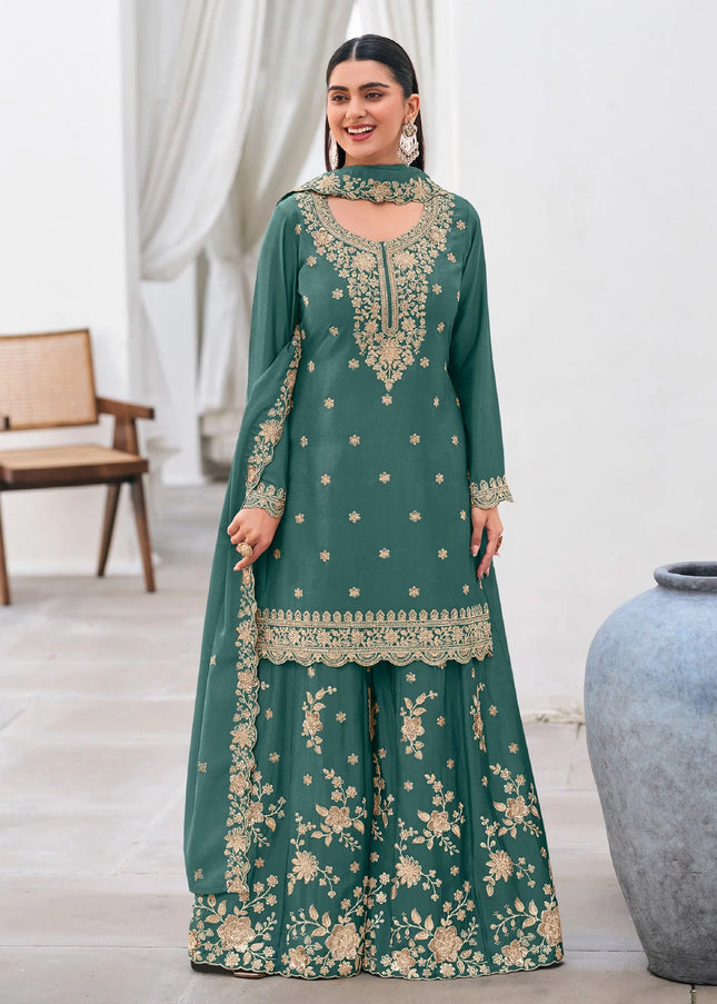 Chinnon Embroidered Sharara Suit Series