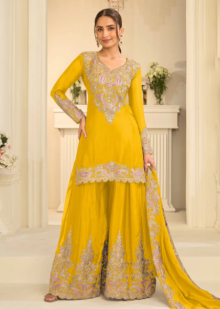 Chinnon Embroidered Sharara Suit Series