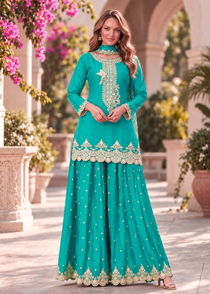 Chinnon Embroidered Sharara Suit Series