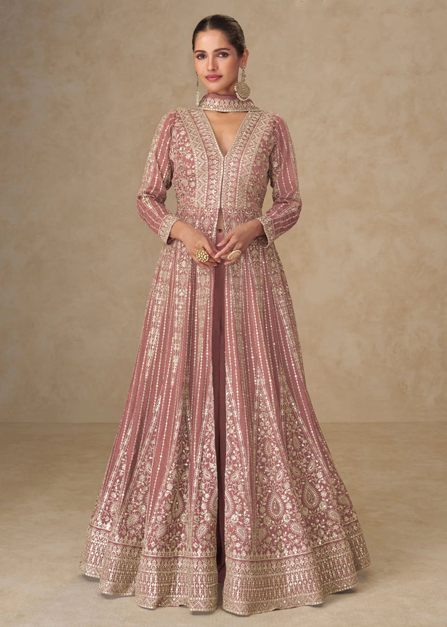 Pink Embroidered Lehenga Anarkali