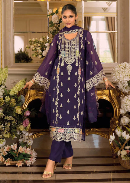 Sequins Embroidered Pant Style Suit