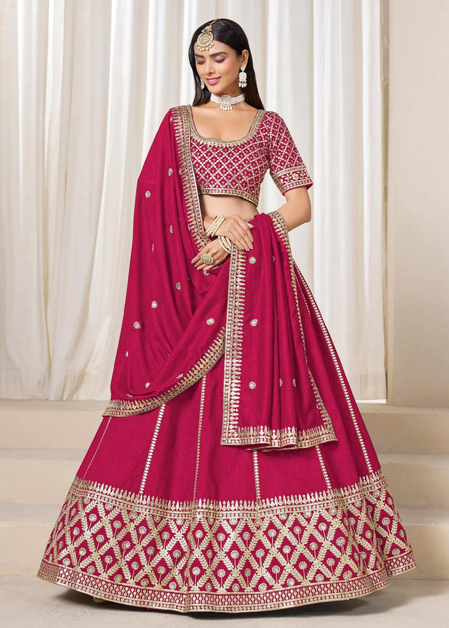 Pink Embroidered Lehenga Choli