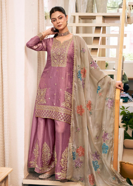 Fendy Silk Printed and Embroidered Palazzo Suit Series