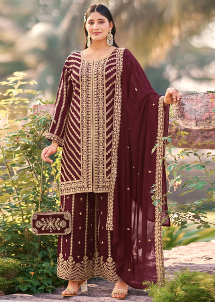 Georgette Embroidered Palazzo Suit Series
