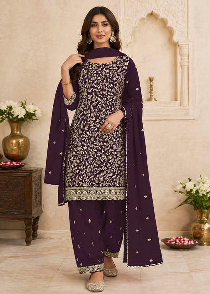 Gerogette Embroidered Pant Style Suit Series