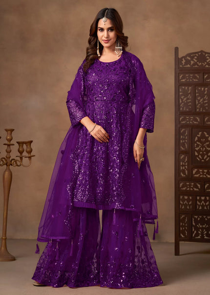 Net Embroidered Gharara Suit Series