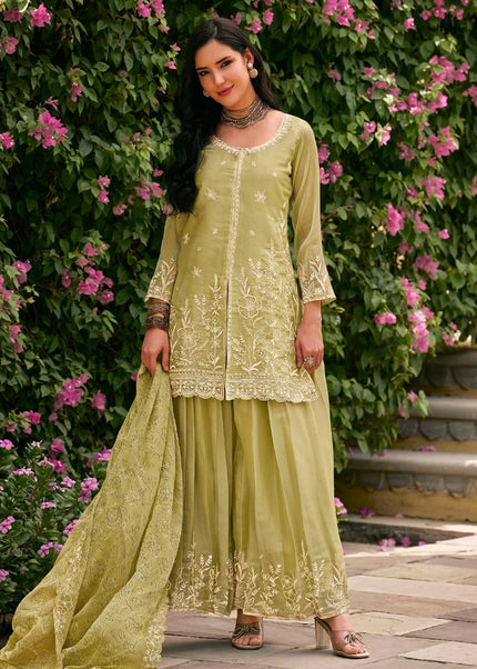 Silk Printed and Embroidered Palazzo Suit Series