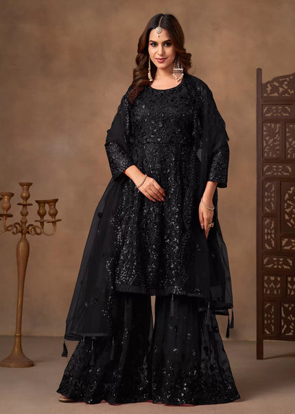 Net Embroidered Gharara Suit Series