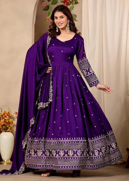 Art Silk Embroidered Anarkali Series