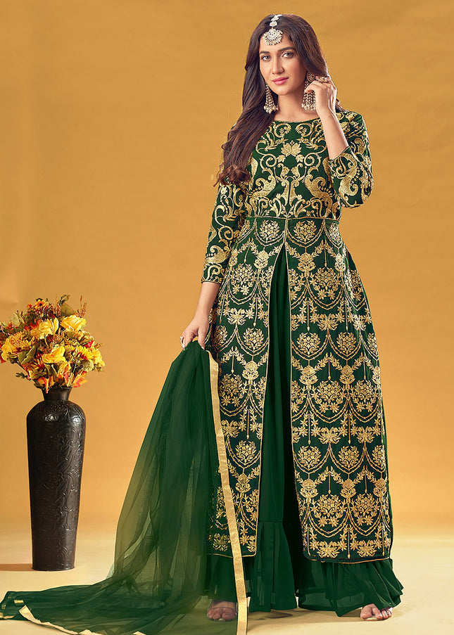 Green and Gold Embroidered Suit